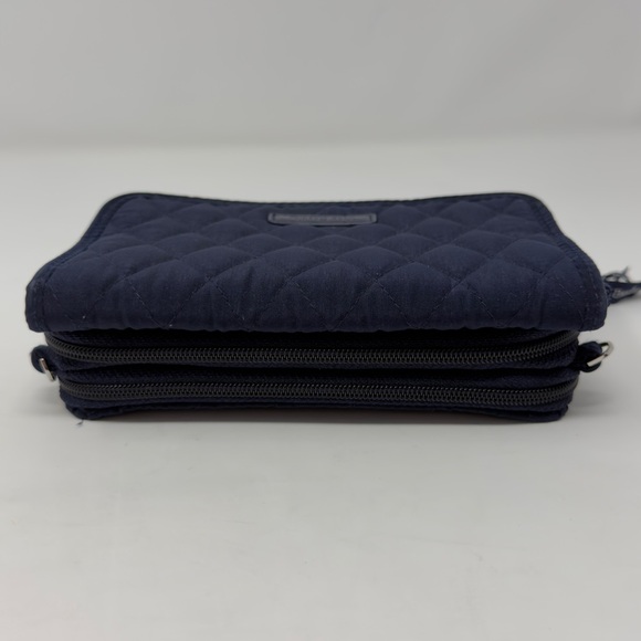 Vera Bradley Quilted RFID All-In-One Wallet Navy Blue Quilted Floral NO STRAP - Picture 9 of 16